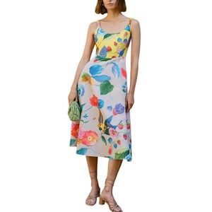 Tuckernuck Vivid Jardin Floral Dominique Midi Dress Size XS